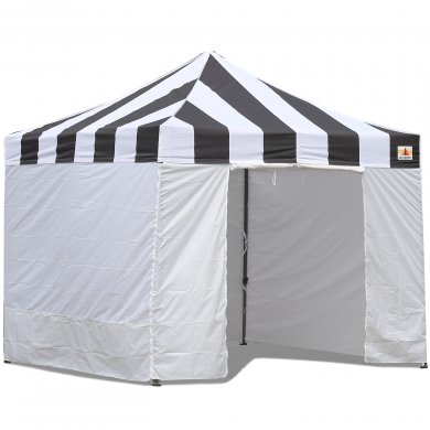 AbcCanopy Carnival Canopy 10x10 Black With White Walls Ez Part Tent Bouns 6 Walls