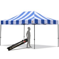 AbcCanopy Carnival 10X15 Blue And White Pop Up Canopy Popcorn Cotton Candy Vending Tent